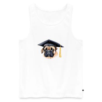Bachelor Dogs Bulldog Studies High School Graduation - Men's Premium Organic Tank Top - white - Front - AI Model Male 178 light (178cm)