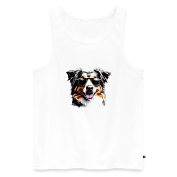 Puppy Australian Shepherd Dog Owner - Men's Premium Organic Tank Top - white - Front - Michal (187cm)