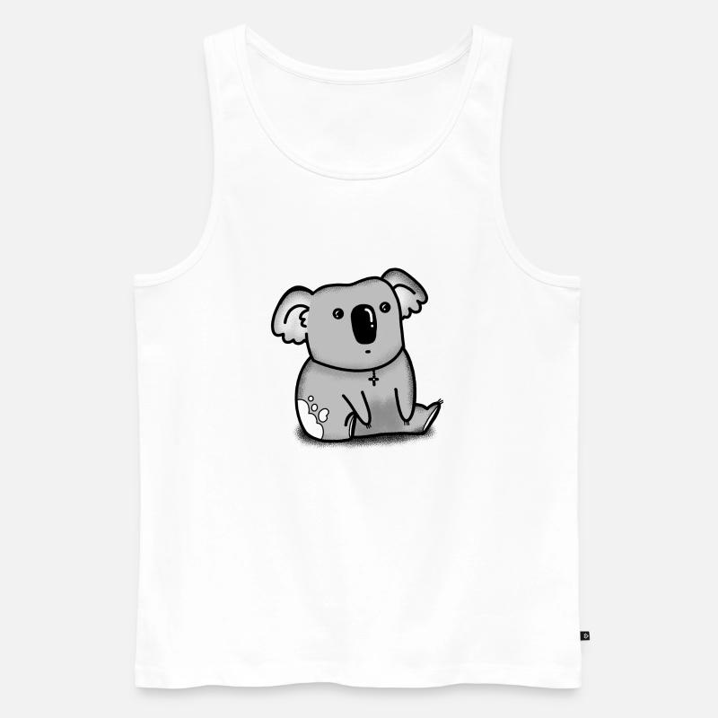 Kleiner grauer Koala sitzend - Männer Premium Bio Tank Top - Weiß