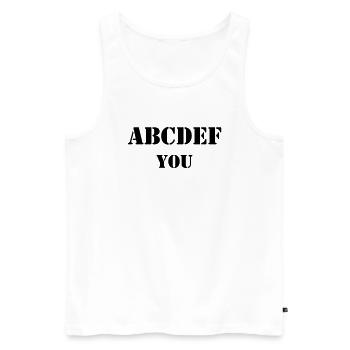 ABCDEF VOUS - Débardeur bio Premium Homme - blanc - Devant - AI Model Male 178 light (178cm)