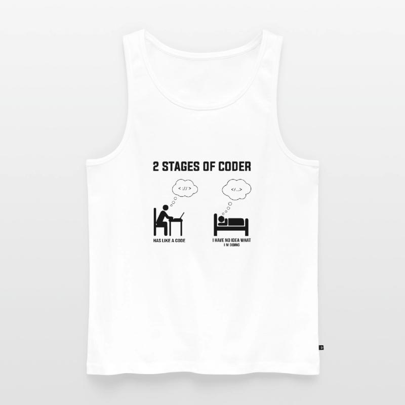 2 Stufen des Programmierers - Geschenkidee Humor Code Codierung Männer Premium Bio Tank Top