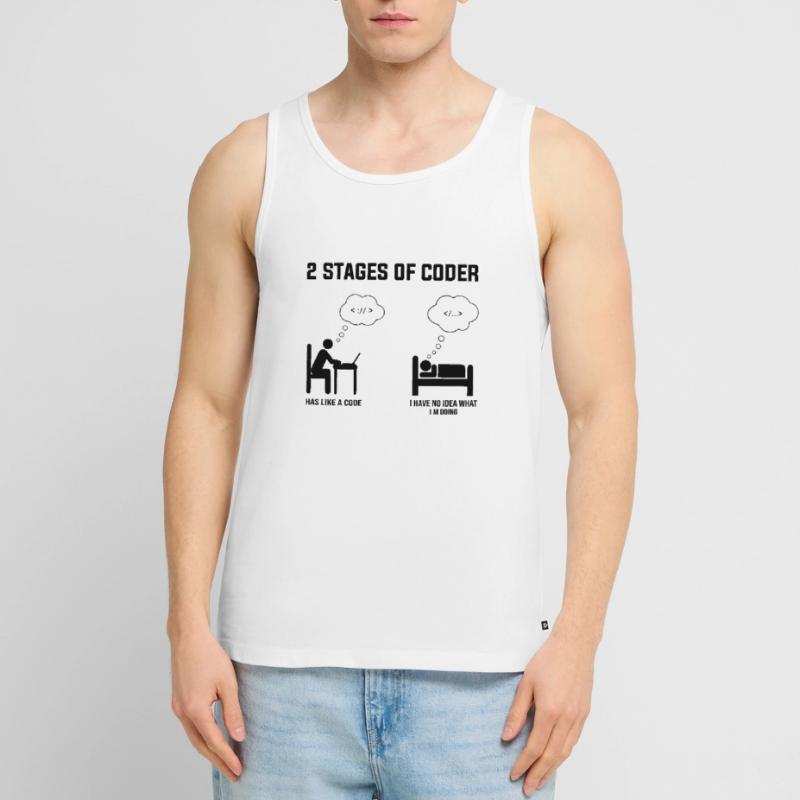 2 étapes du codeur - Idée cadeau Codage de code d’humour Débardeur bio Premium Homme