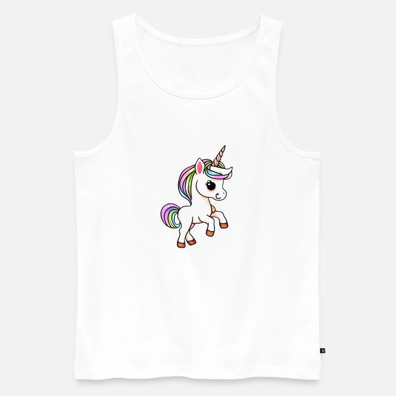 Einhorn Fabeltier Einhörner Mädchen - Männer Premium Bio Tank Top - Weiß