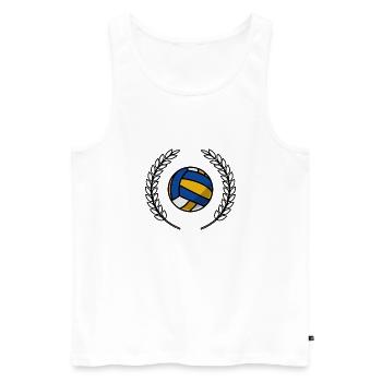 Volleyball-Krone - Männer Premium Bio Tank Top - Weiß - Vorne - Michal (187cm)