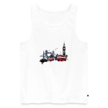 London, the vibrant capital - Men's Premium Organic Tank Top - white - Front - AI Model Male 178 light (178cm)