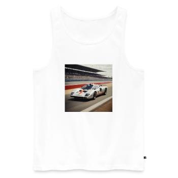 Rennauto - Männer Premium Bio Tank Top - Weiß - Vorne - Michal (187cm)