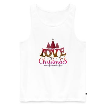 Cat Xmas christmas Santa Claus Nikolaus naughty - Men's Premium Organic Tank Top - white - Front - Michal (187cm)