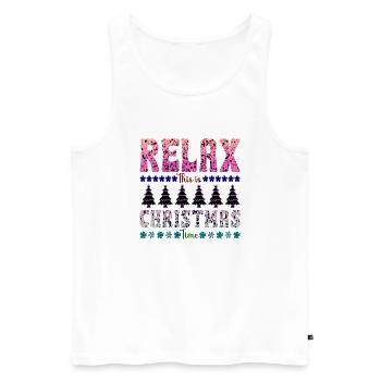 Xmas christmas santa claus nicholas naughty - Men's Premium Organic Tank Top - white - Front - Michal (187cm)