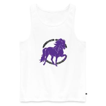 Islandpferd Tölter - Männer Premium Bio Tank Top - Weiß - Vorne - Michal (187cm)