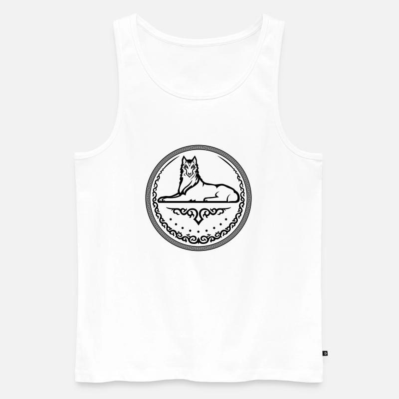 Tschetschenisches Wappen - einfarbig - Männer Premium Bio Tank Top - Weiß