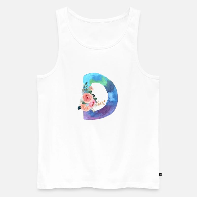 Buchstabe d Aquarell - Männer Premium Bio Tank Top - Weiß