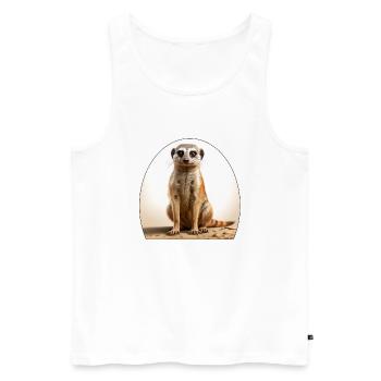 Monkeys are cute and social mammals - Men's Premium Organic Tank Top - white - Front - AI Model Male 178 light (178cm)