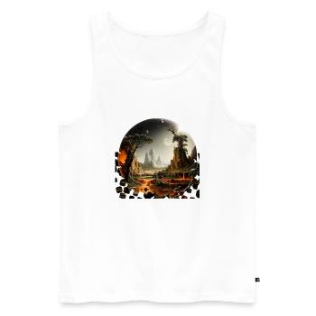 Humanity's dream of exploring distant worlds - Men's Premium Organic Tank Top - white - Front - AI Model Male 178 light (178cm)