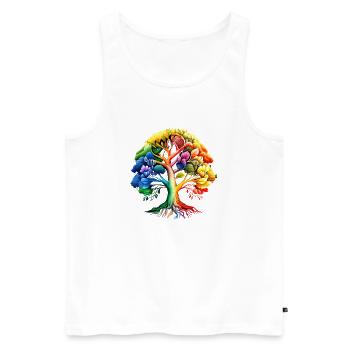 Lebensbaum Keltischer Baum des Lebens Meditation - Männer Premium Bio Tank Top - Weiß - Vorne - Michal (187cm)