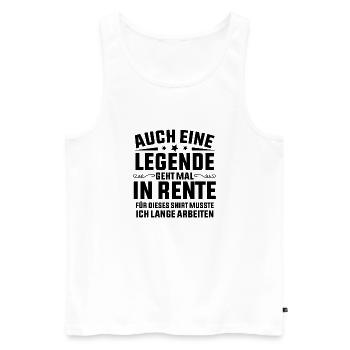 Auch Eine Legende Geht Mal In Rente Geschenk Rente - Männer Premium Bio Tank Top - Weiß - Vorne - Michal (187cm)