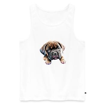 Mastiff Dog Owner Dog Dogs Bulldog - Men's Premium Organic Tank Top - white - Front - Michal (187cm)