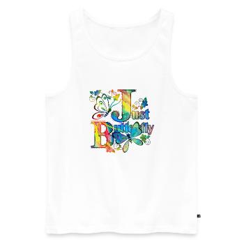 Bunte Schmetterlingsblumen Bunte Insektentraum - Männer Premium Bio Tank Top - Weiß - Vorne - Michal (187cm)