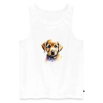 Golden Retriever Chiens Propriétaires de chiens Chien chiot - Débardeur bio Premium Homme - blanc - Devant - Michal (187cm)