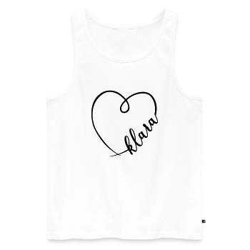 Klara Name Calligraphy Heart - Men's Premium Organic Tank Top - white - Front - AI Model Male 178 light (178cm)