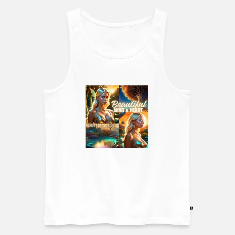 Beautiful mind - Männer Premium Bio Tank Top - Weiß