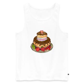 Cake - Men's Premium Organic Tank Top - white - Front - Michal (187cm)