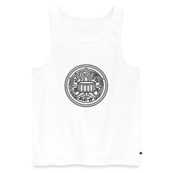 Drum Drummer Schlagzeug - Männer Premium Bio Tank Top - Weiß - Vorne - AI Model Male 178 light (178cm)
