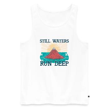 Still Waters Run Deep - Motivation et inspiration - Débardeur bio Premium Homme - blanc - Devant - Michal (187cm)