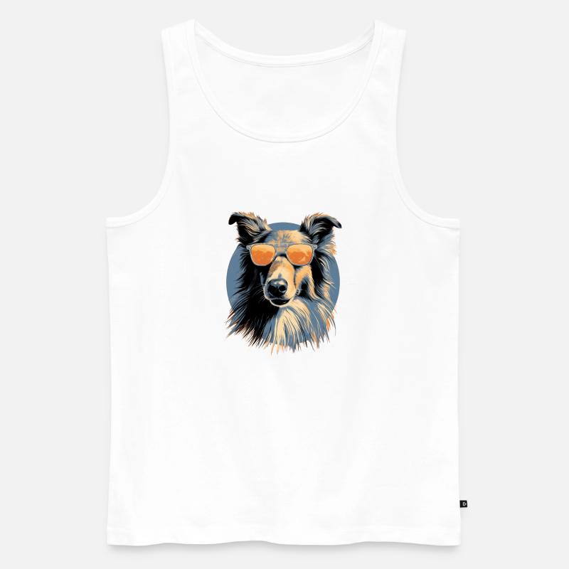 Collie 2 - Männer Premium Bio Tank Top - Weiß
