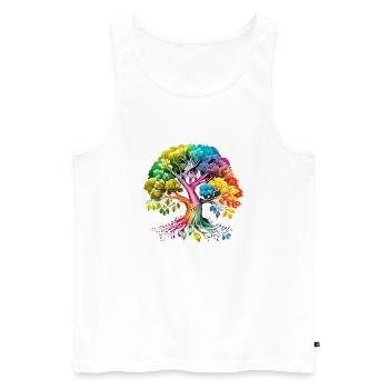 Arbre de vie méditation celtique arbre de vie - Débardeur bio Premium Homme - blanc - Devant - Michal (187cm)