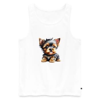 Yorkshire Terrier chiot chien propriétaire chien - Débardeur bio Premium Homme - blanc - Devant - Michal (187cm)