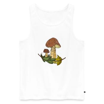 Fungi - Men's Premium Organic Tank Top - white - Front - Michal (187cm)