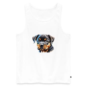 Rottweiler Chien Rottweiler Chiot Chiens Chien Chiot - Débardeur bio Premium Homme - blanc - Devant - Michal (187cm)