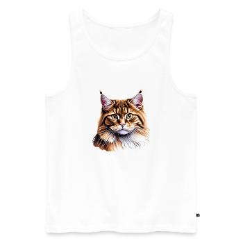 Maine Coon Chaton Chaton Propriétaire Chat Mâle - Débardeur bio Premium Homme - blanc - Devant - Michal (187cm)