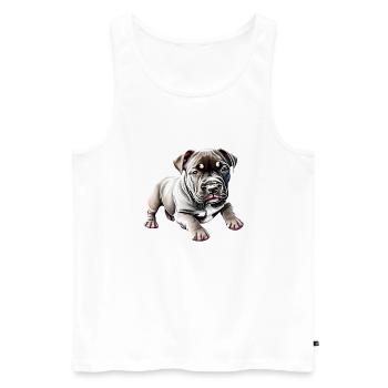 Staffordshire Bull Terrier Chiens Chiens Propriétaires de chiens - Débardeur bio Premium Homme - blanc - Devant - Michal (187cm)