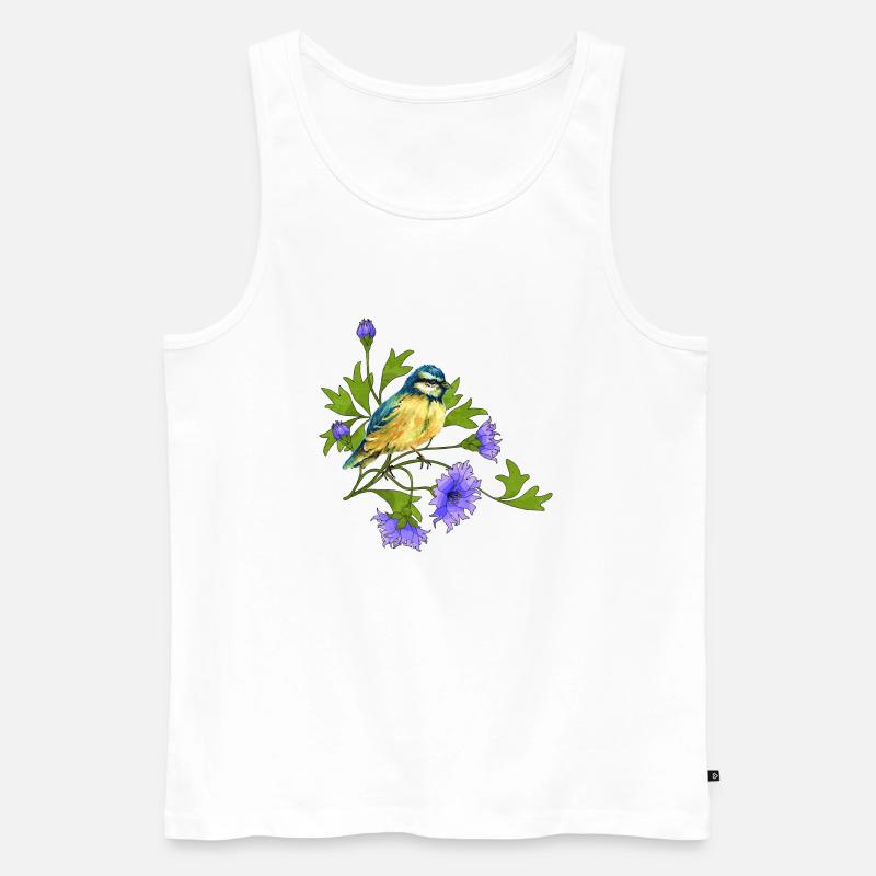 Bunter Vogel - Männer Premium Bio Tank Top - Weiß
