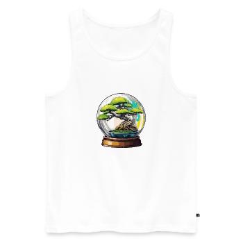 Bonsaï en bocal / Botanique / Biotope / Terrarium - Débardeur bio Premium Homme - blanc - Devant - Michal (187cm)
