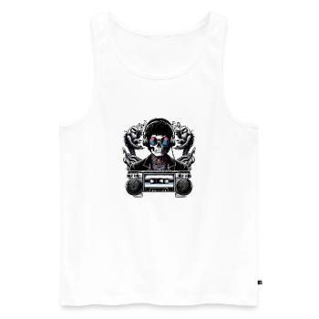 Rythme rétro - Débardeur bio Premium Homme - blanc - Devant - Michal (187cm)