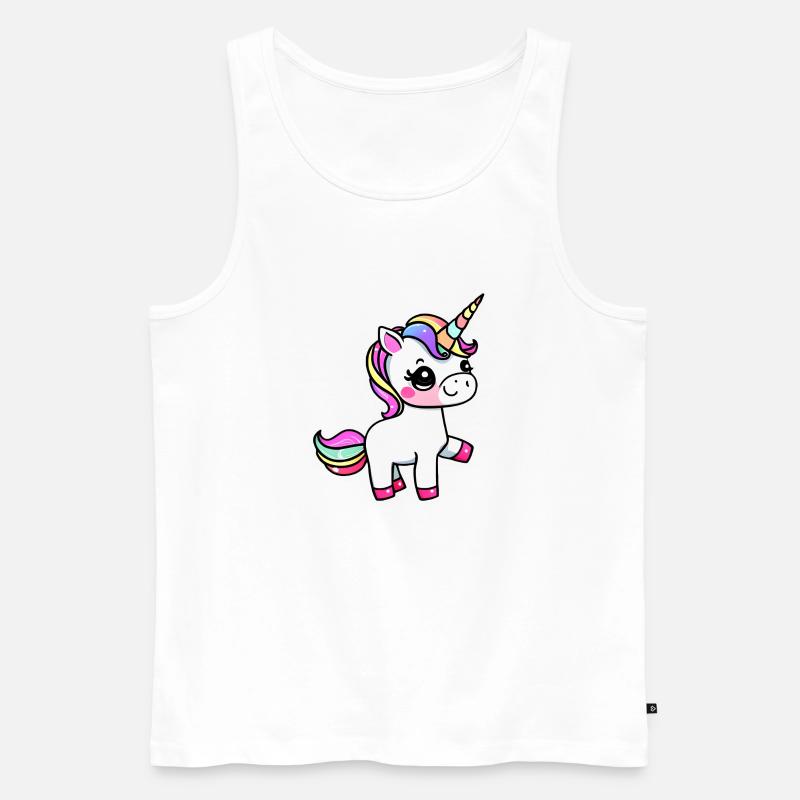 Einhorn Fabeltier Mädchen Einhörner - Männer Premium Bio Tank Top - Weiß