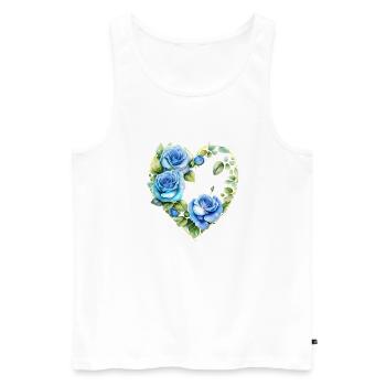 Saint-Valentin mariage fête des mères fiançailles d’amour - Débardeur bio Premium Homme - blanc - Devant - Michal (187cm)