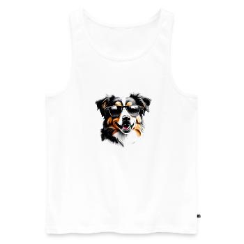 Berger Australien Chien Propriétaire Chien Chiot - Débardeur bio Premium Homme - blanc - Devant - Michal (187cm)