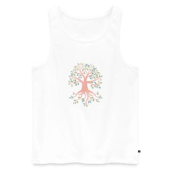 Lebensbaum Yoga Baum des Lebens Meditation - Männer Premium Bio Tank Top - Weiß - Vorne - Michal (187cm)