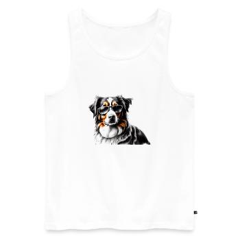 Australischer Schäferhund Hunde Hundewelpe Hund - Männer Premium Bio Tank Top - Weiß - Vorne - Michal (187cm)