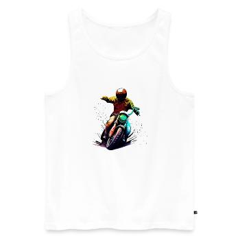 Moto Motocross Fan de moto Motard - Débardeur bio Premium Homme - blanc - Devant - Michal (187cm)