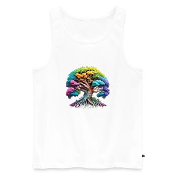 Lebensbaum Meditation Keltischer Baum des Lebens - Männer Premium Bio Tank Top - Weiß - Vorne - Michal (187cm)