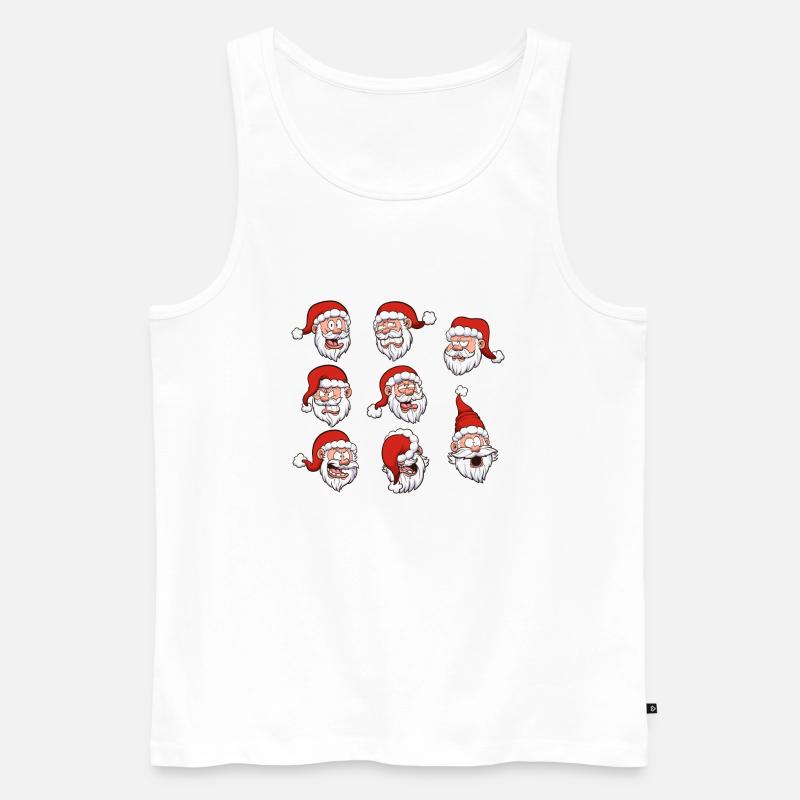 Weihnachtsmann-Gesichter - Männer Premium Bio Tank Top - Weiß