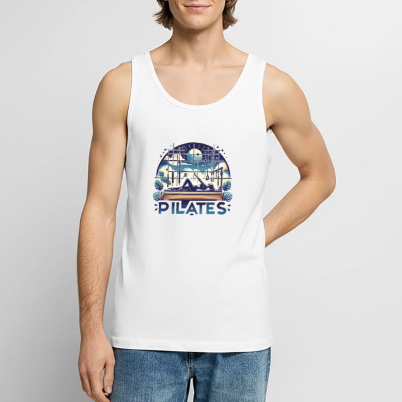 "Pilates" - Conception de studio dynamique Débardeur bio Premium Homme