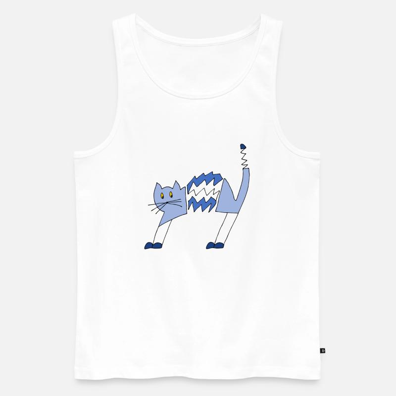 Katze - Männer Premium Bio Tank Top - Weiß