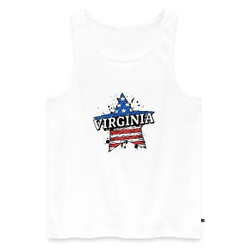 Virginia - USA - United States of America - Männer Premium Bio Tank Top - Weiß - Vorne - AI Model Male 178 light (178cm)