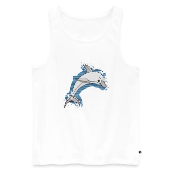 Delfin - Männer Premium Bio Tank Top - Weiß - Vorne - Michal (187cm)