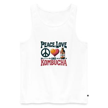 Frieden, Liebe, Kombucha 4 - Männer Premium Bio Tank Top - Weiß - Vorne - AI Model Male 178 light (178cm)